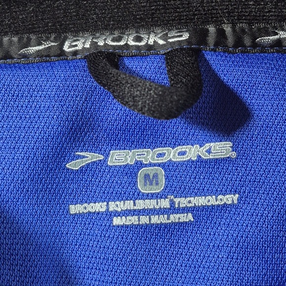 Brooks Full Zip Sweatshirt Men's Size Medium Blue Jacket Track Sport - Picture 10 of 11